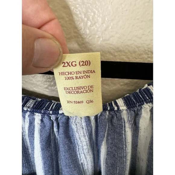 Faded Glory Women's Blue Short Sleeve Blouse, short sleeve blouse, blue blouse - Picture 7 of 8